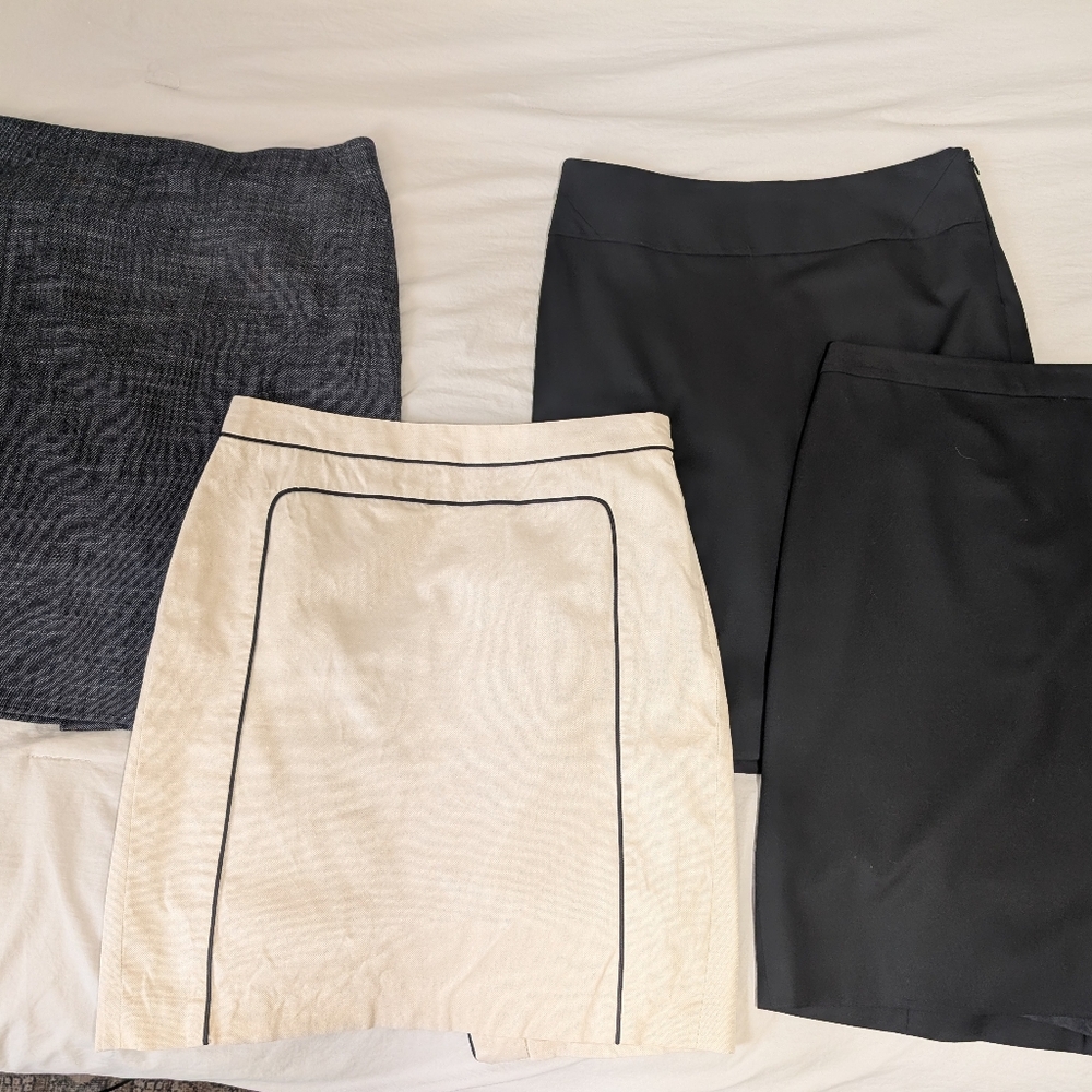 4x Bundle Of Brand Women's Knee Length Skirt Ann Taylor , Loft, The Limited
